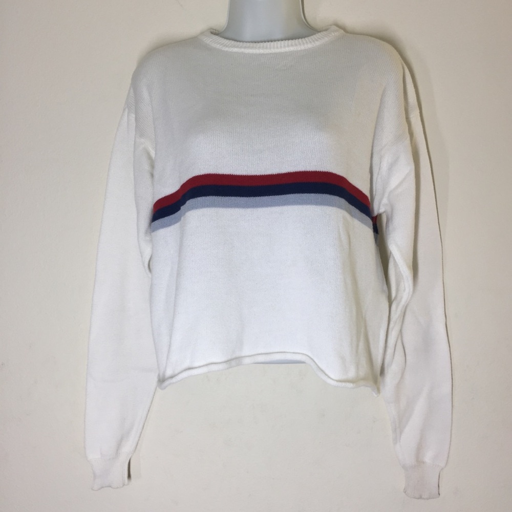 Brandy Melville White Crop Top Sweater